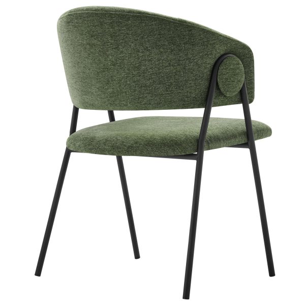 Nella Upholstered Heathered Chenille Dining Chairs Set of 2 by Modway Sale - Image 5