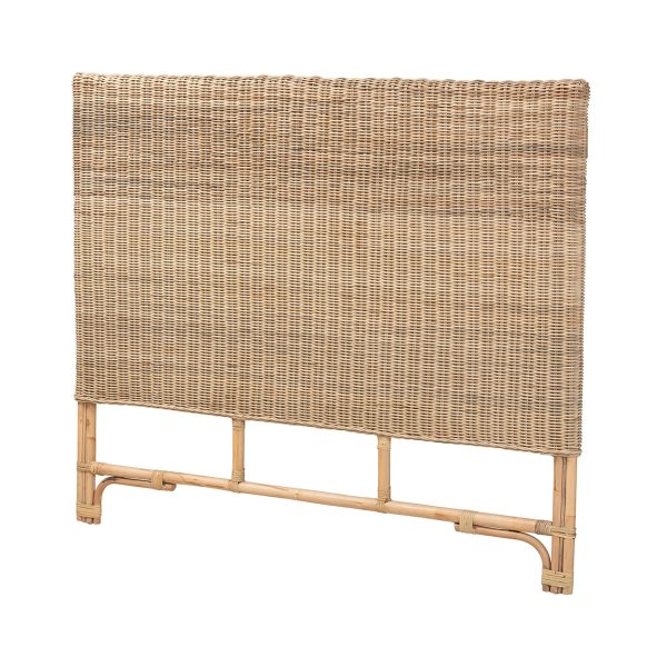 Baxton Studio bali & pari Cantara Modern Bohemian Natural Rattan Queen Size Standalone Headboard Hot on Sale - Image 4