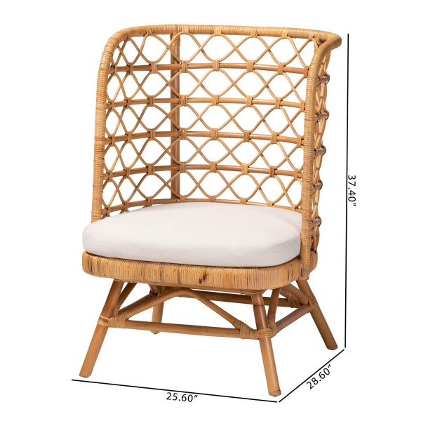 Baxton Studio bali & pari Tania Bohemian Light Honey Rattan Accent Chair Supply - Image 3