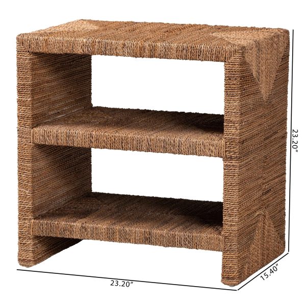 Baxton Studio bali & pari Liza Bohemian Natural Seagrass End Table Online Sale - Image 3