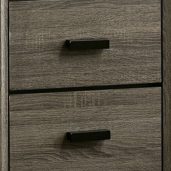 24 Inch 2 Drawer Wooden Nightstand with Finger Pulls, Brown By Benzara For Sale - Image 2