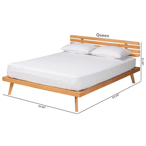 Baxton Studio Joaquin Modern Japandi Rustic Brown Finished Wood Full Size Platform Bed Cheap - Image 4