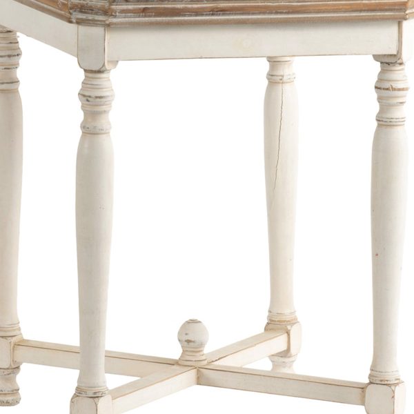 Square Shaped Wooden Side Table With Cross Base, Brown & Gray By Benzara Online Hot Sale - Image 5