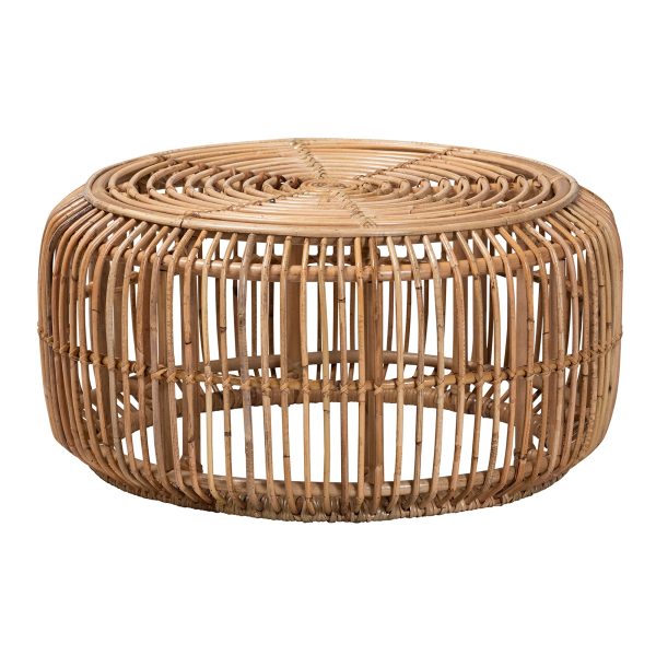 Baxton Studio bali & pari Aliane Modern Bohemian Natural Brown Antique Rattan Coffee Table Online Sale - Image 2