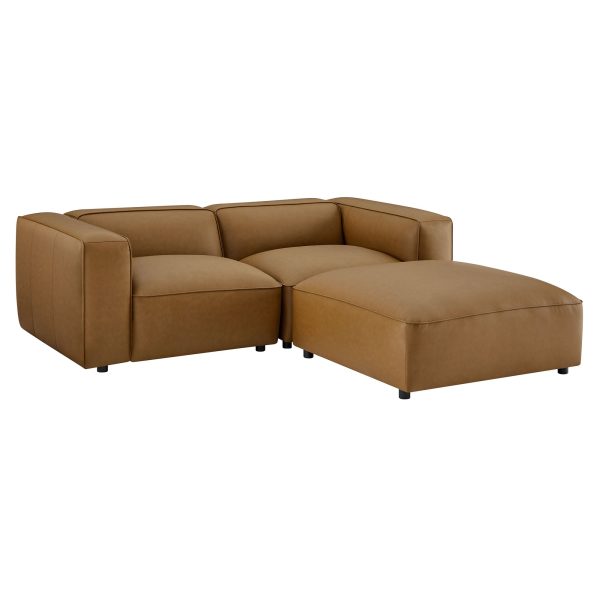 Auren 3-Piece Upholstered Vegan Leather Modular Loveseat with Ottoman by Modway Online Hot Sale - Image 2