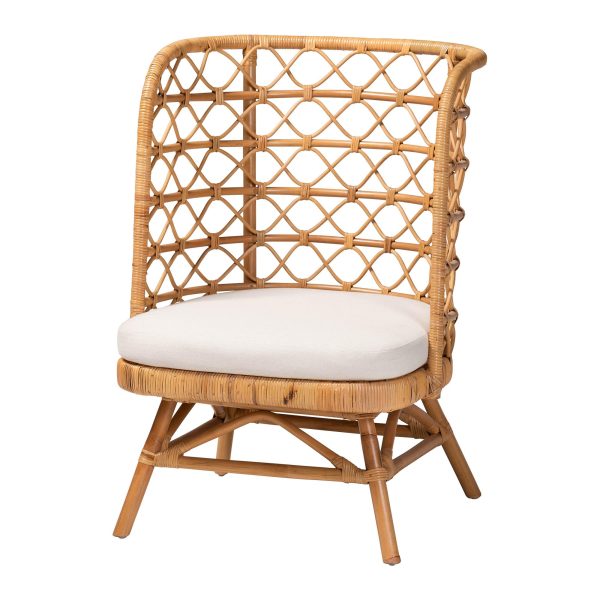 Baxton Studio bali & pari Tania Bohemian Light Honey Rattan Accent Chair Supply - Image 4