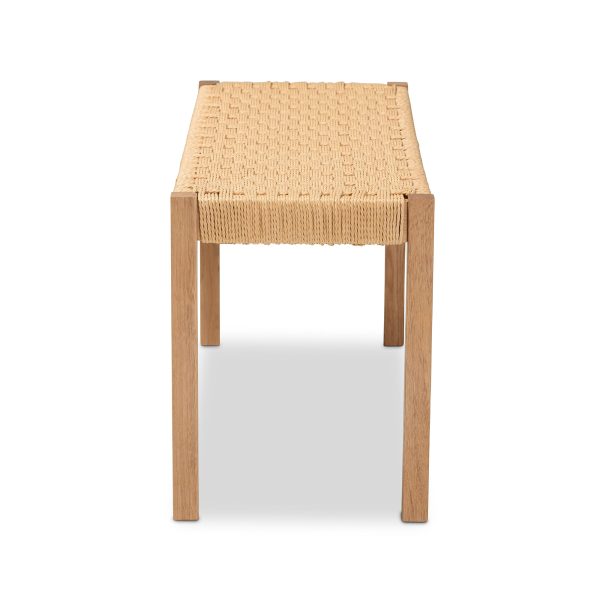 Baxton Studio Pacari Rustic Transitional Oak Brown Finished Wood and Hemp Accent Bench Online Hot Sale - Image 5
