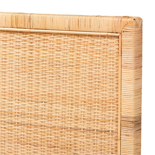 Baxton Studio bali & pari Adelyn Modern Bohemian Natural Brown Rattan and Mahogany Wood Queen Size Headboard Fashion - Image 4