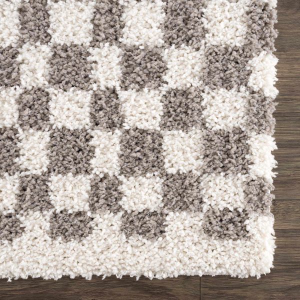 Sample Kieu Taupe Checkered Area Rug For Discount